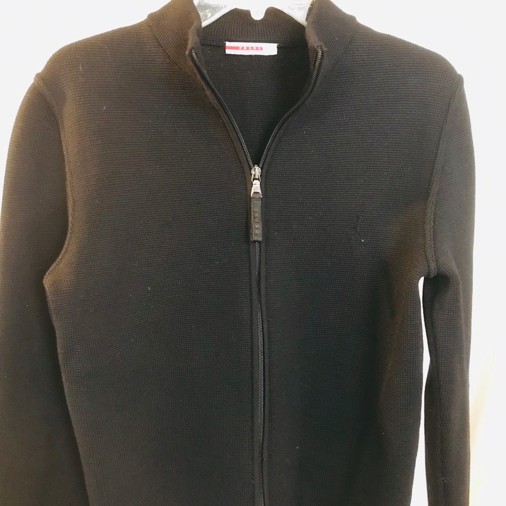 Men’s Prada Knit Scuba Zip Sweater Jacket SMALL 38
